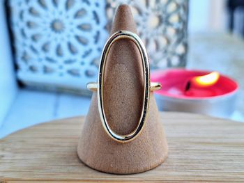 Bague ovale ouverte Doréé , avec un design simple et Minimaliste, Ajustable