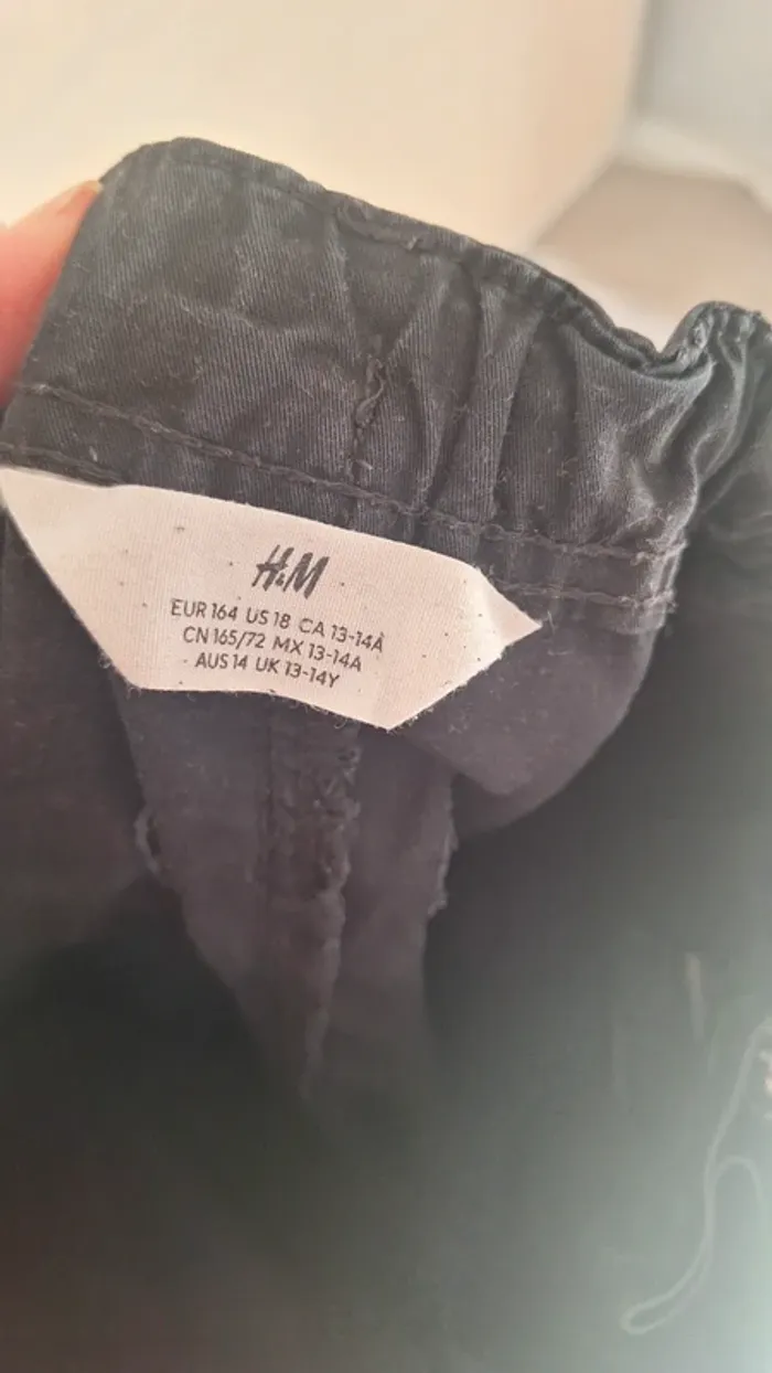 Pantalon baggy noir garçon h&m 13/14 ans - photo numéro 3