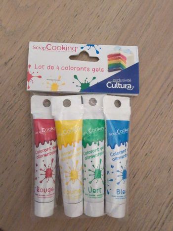 Lot de 4 colorants gels alimentaire