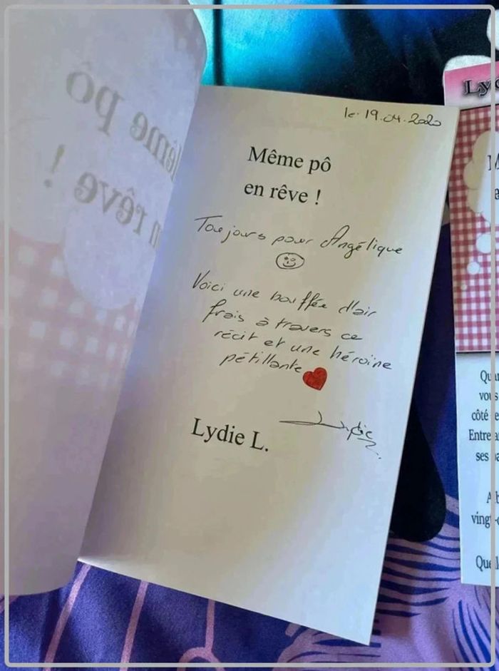 Meme  pô  en reve,  lydie lefevre avec  marque  page  et  dedicace - photo numéro 4