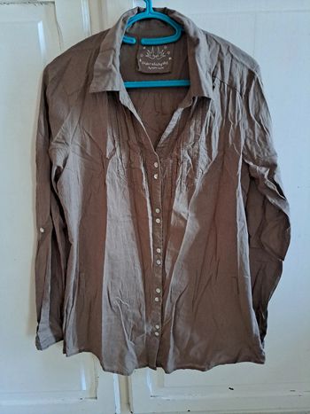 Chemise longue à manches longues marron 42