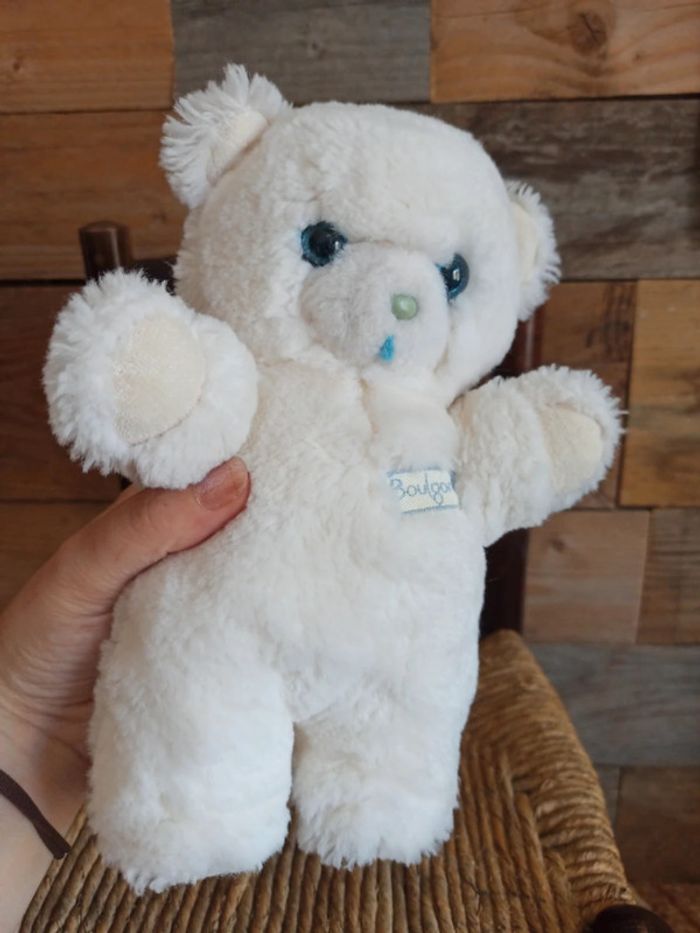 Peluche ours blanc hochet boulgom vintage tbe - photo numéro 5