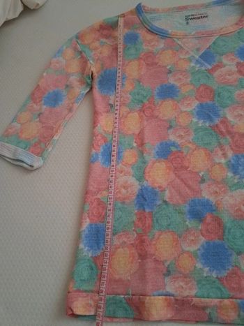 Pull léger multicolore à manches 3/4