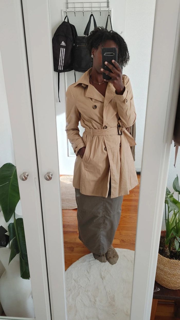 Trench couleur beige ceinture - photo numéro 9