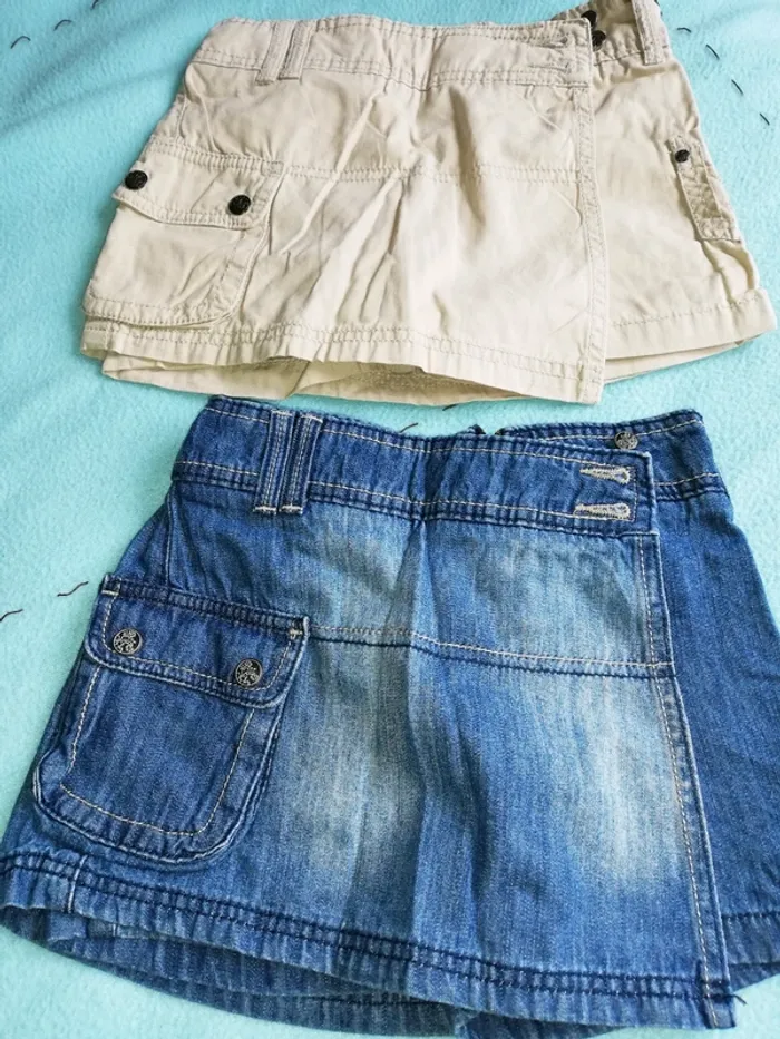 Lot de deux Short-jupe beige et jeans