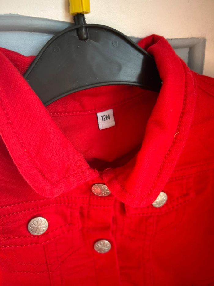 Petite veste en jean rouge 12 mois Plus Collection - photo numéro 4
