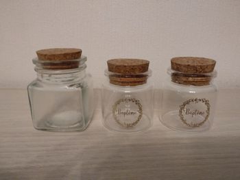 3 petits bocaux avec bouchon en liège 