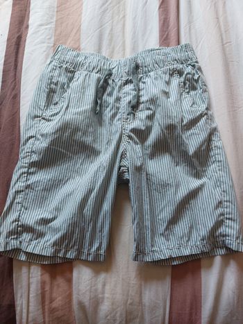 Short coton rayé taille 134cm