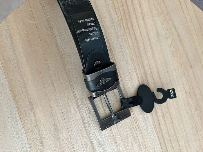 Ceinture en cuir noir taille 105 cm - photo numéro 3