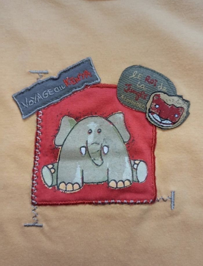 Ensemble pantalon+2 tee shirt 6 mois " éléphant " - photo numéro 6