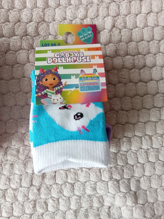 3 paires de chaussettes gabby chat 23/26 - photo numéro 2