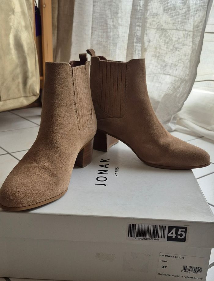 Bottines Jonak cuir beige - photo numéro 3