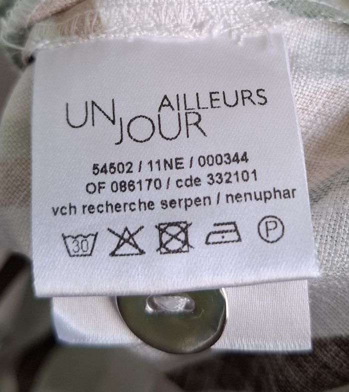 Chemise manches courtes - Couleur Kaki - Beige rosé - Blanc - photo numéro 3
