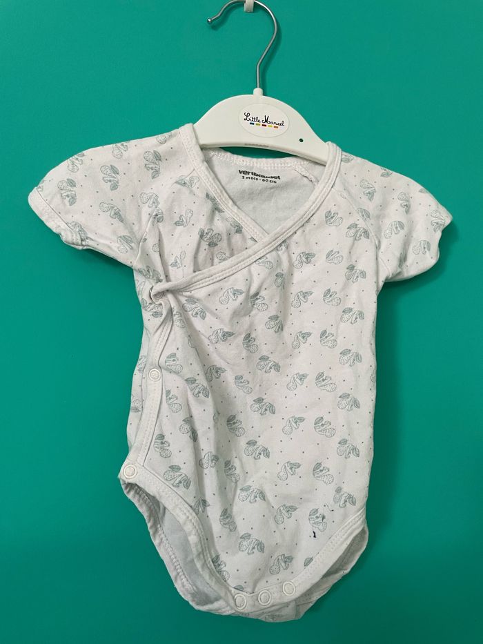 Lot de 3 bodies manches courtes Vertbaudet, Orchestra 3 mois - photo numéro 2