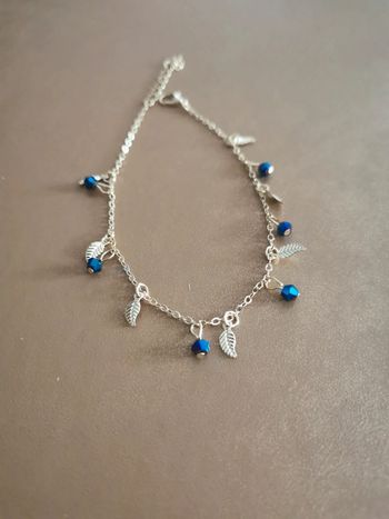 Bracelet poignet ou cheville doré et bleu