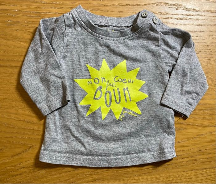 TAO T-shirt Mon coeur fait Boum Taille 3 mois - photo numéro 3