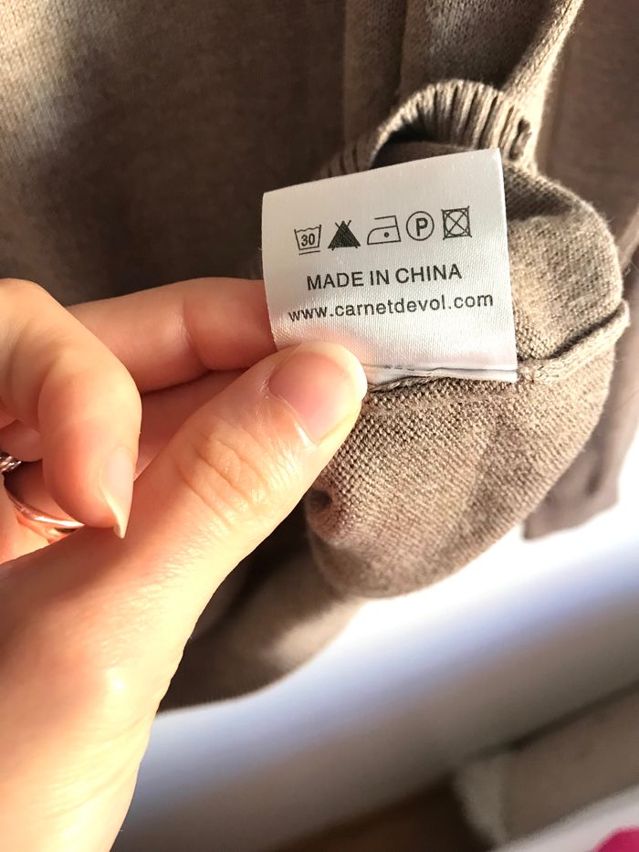 Pull long col roulé marron clair Carnet de vol taille L - photo numéro 10