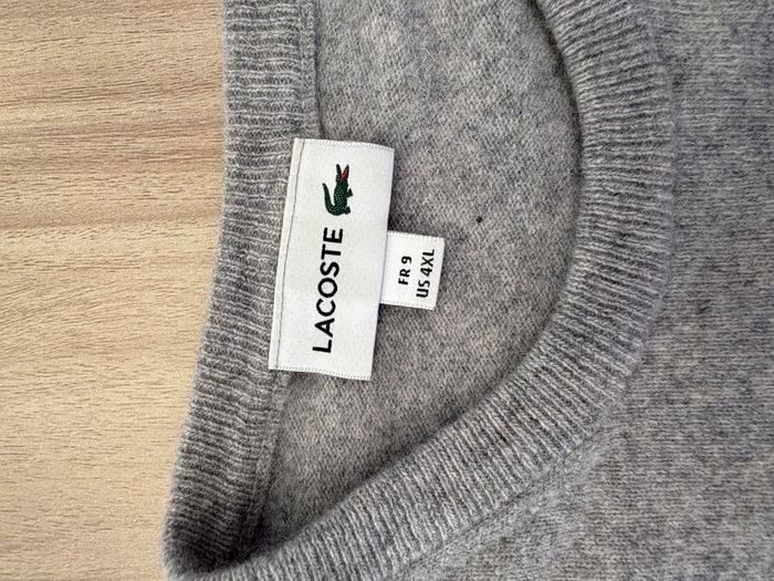 Pull en laine Lacoste gris taille 9 (4XL) - taille petit, équiv. 2XL - photo numéro 5