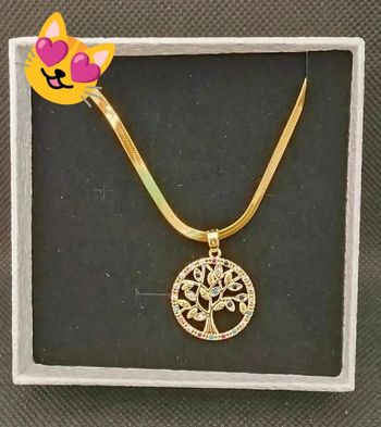 Collier Arbre de vie doré perles coloré