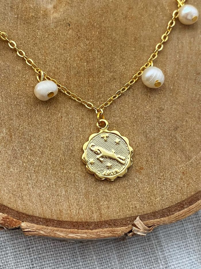 Collier doré or 24k perles de culture - photo numéro 2
