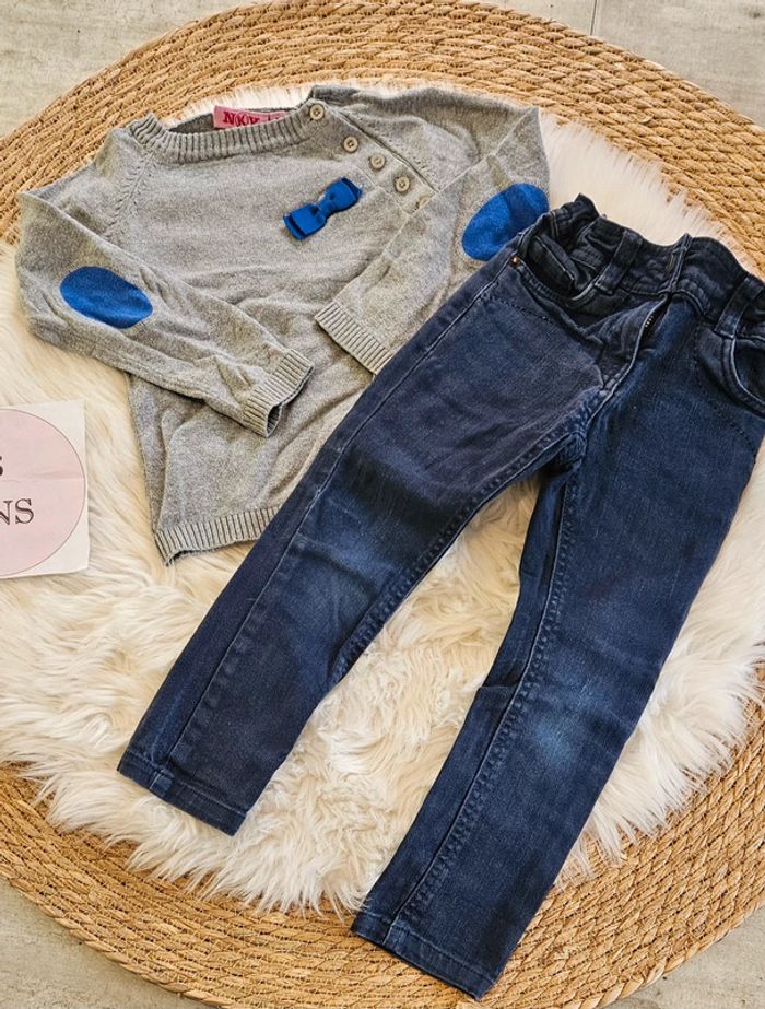 Ensemble jeans et pull 3 ans fille - photo numéro 2