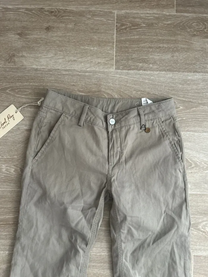 Pantalon School rag Paulot wide leg kaki/beige bootcut casual 27 - photo numéro 2