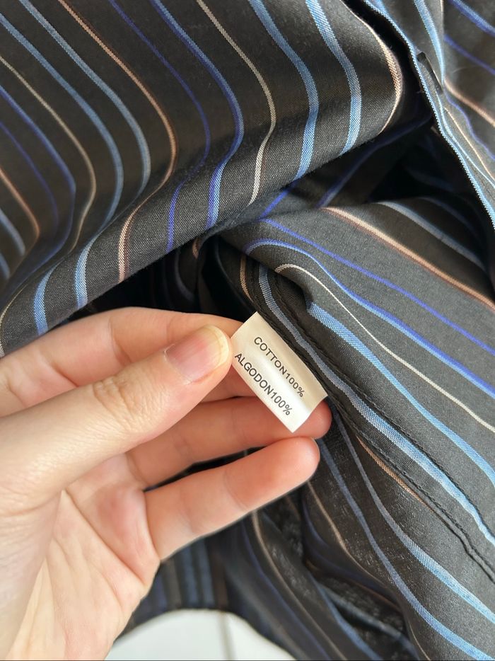 Chemise marine à rayures Homme Kai Chuang Tailles XL-XXL - photo numéro 5
