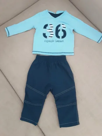 Ensemble 2 pièces couleur bleu - Taille 12 mois