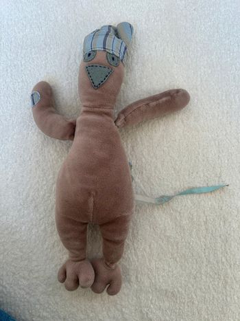 Peluche poule/coq marron bleu