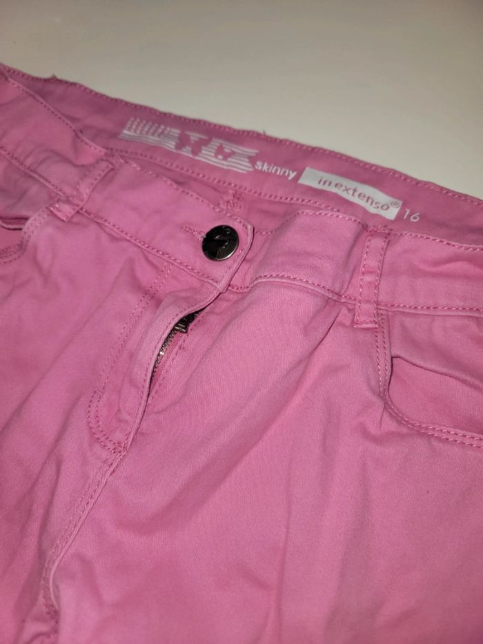 Jean skinny in extenso rose 16 ans fille tbe - photo numéro 3