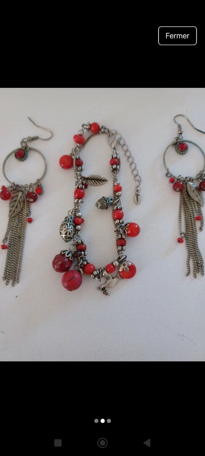 Ensemble bracelet et boucles d'oreilles - photo numéro 2