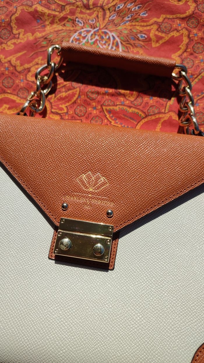 Sac bicolore camel & blanc - photo numéro 9