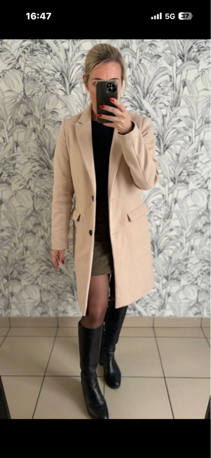 Long manteau beige