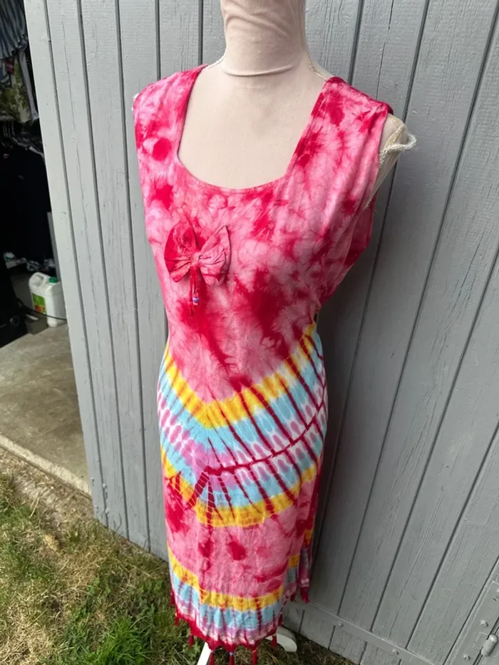 Robe longue d’été légère sans manches colorée fleuri - photo numéro 4