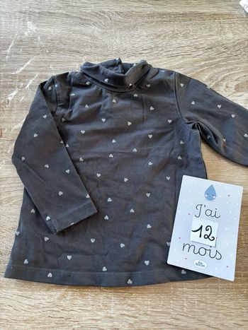 Tee shirt Gris cœur TAPE A L’œil t.12m