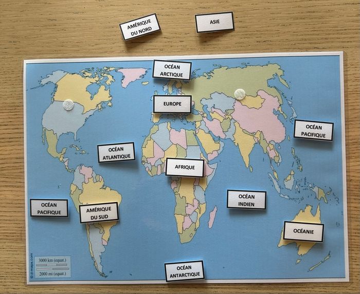 Fiche Montessori : Les continents et les océans - photo numéro 2