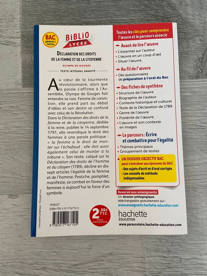 Livre déclaration des droits de la femme et de la citoyenne - photo numéro 2