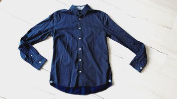 Vêtement homme chemise manches longues bleu à motifs slim fit Célio atelier taille M