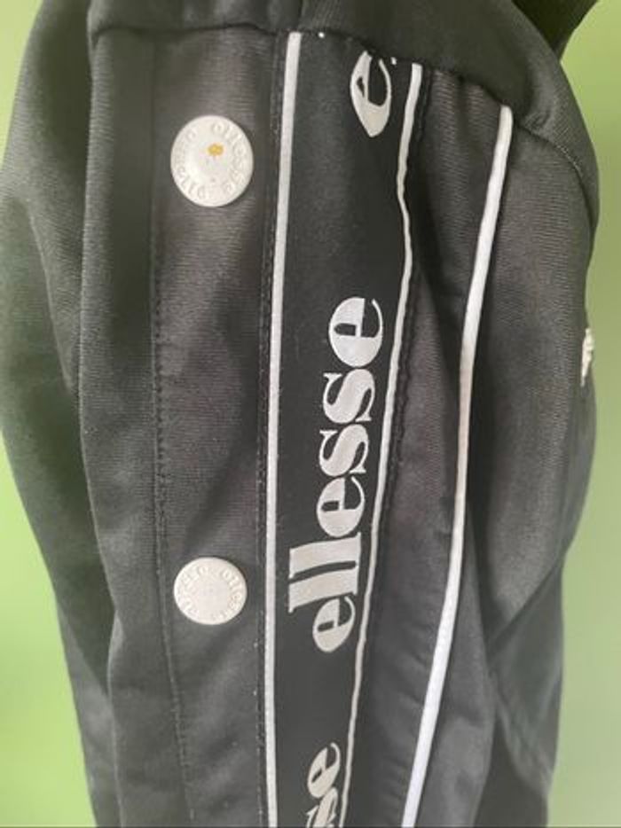Veste vintage Ellesse noire – Logo brodé & bandes pression - photo numéro 7