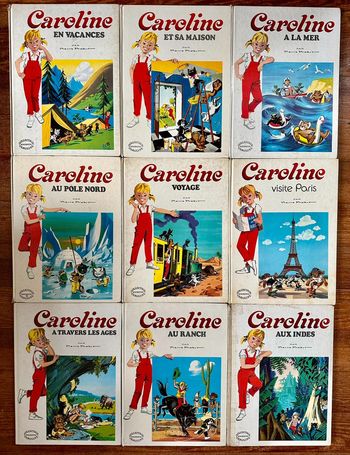 Lot de 9 Grands Albums Hachette Pierre Probst livres anciens Caroline blancs bd collection