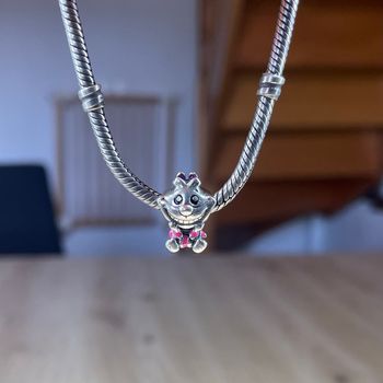 Charm Pandora Chat du Cheshire – Disney Alice, argent 925, très bon état