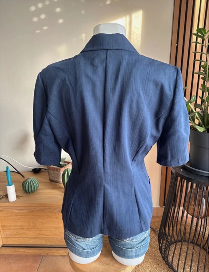 Blazer bleu marine manches courtes - photo numéro 5