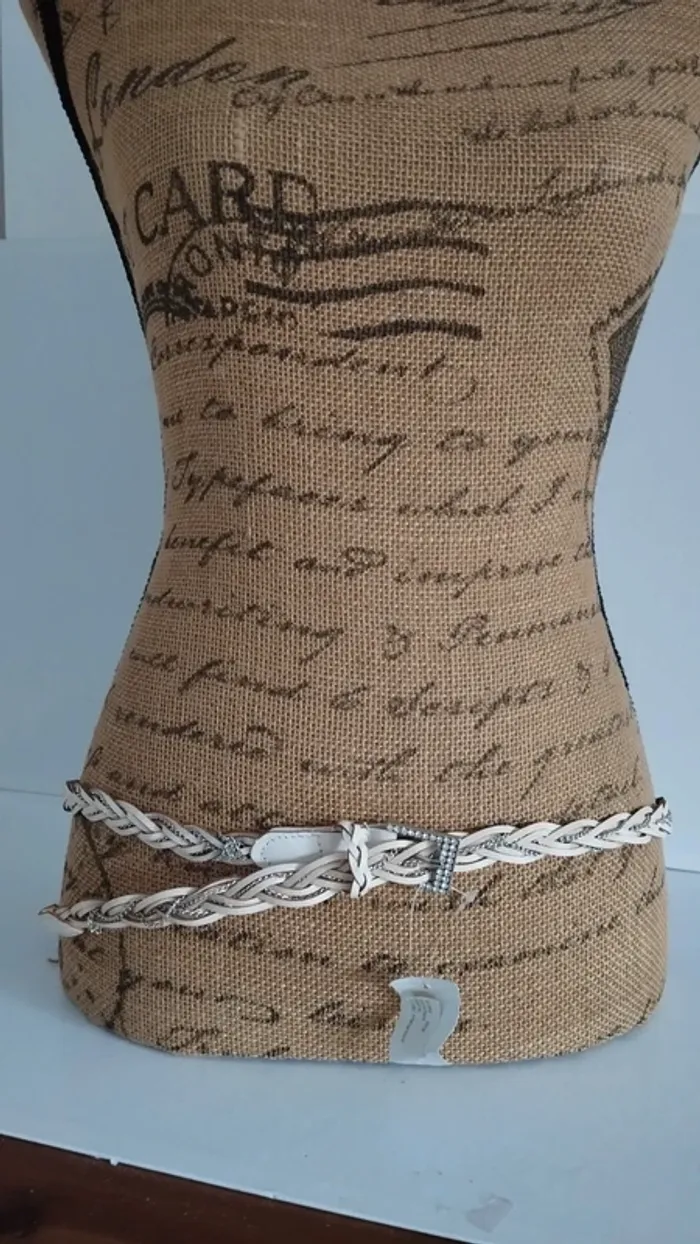 Ceinture fine beige chaînette 95 cm femme - photo numéro 2