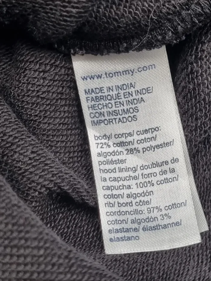 Crop top à capuche Tommy Jeans noir – Taille M Femme (mesures en photos) - photo numéro 7