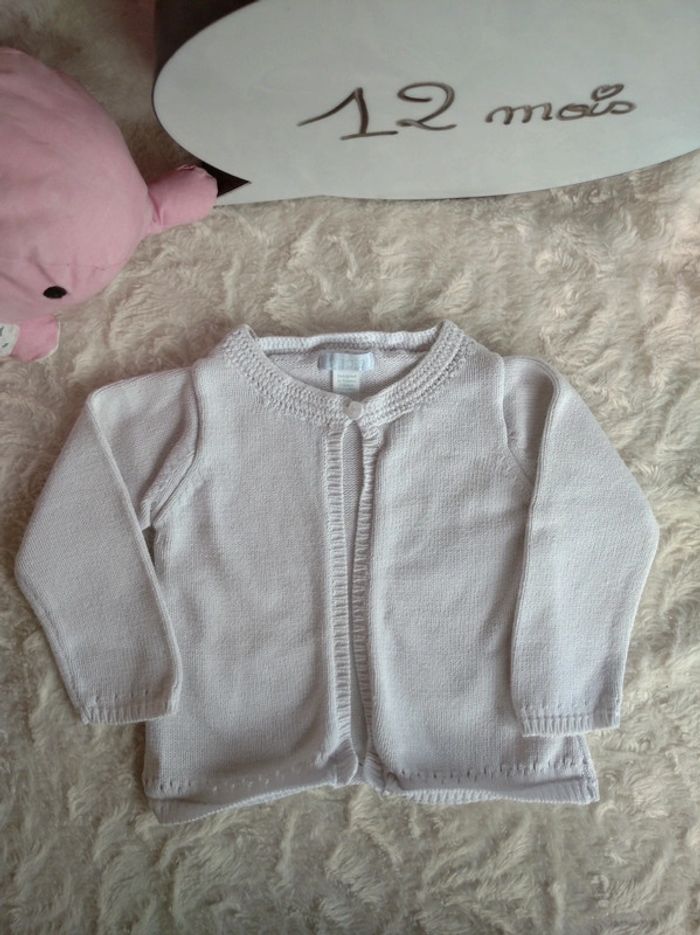 Gilet boléro Fille 12 mois Obaïbi 100% coton - photo numéro 2