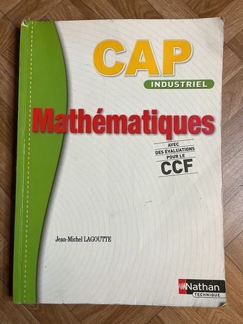 Livre CAP Industriel Mathématiques Édition Nathan