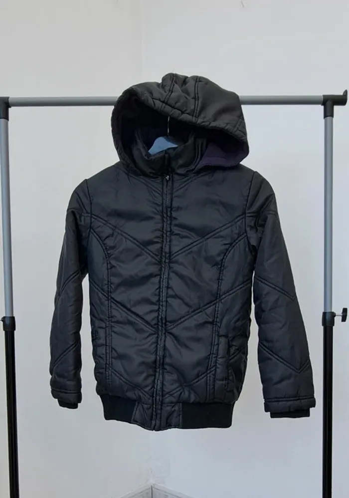 Veste doudoune noire - taille 164cm - doublure chaude - automne hiver printemps - photo numéro 2