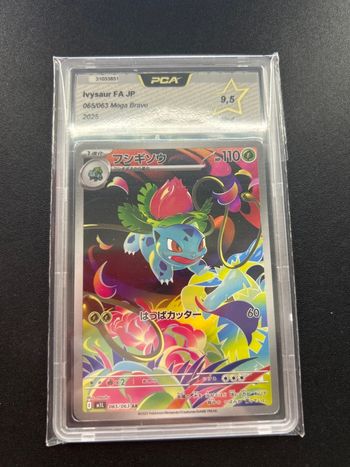 Carte Pokémon Herbizarre 065/063 Ar PCa 9,5 série Mega Brave 