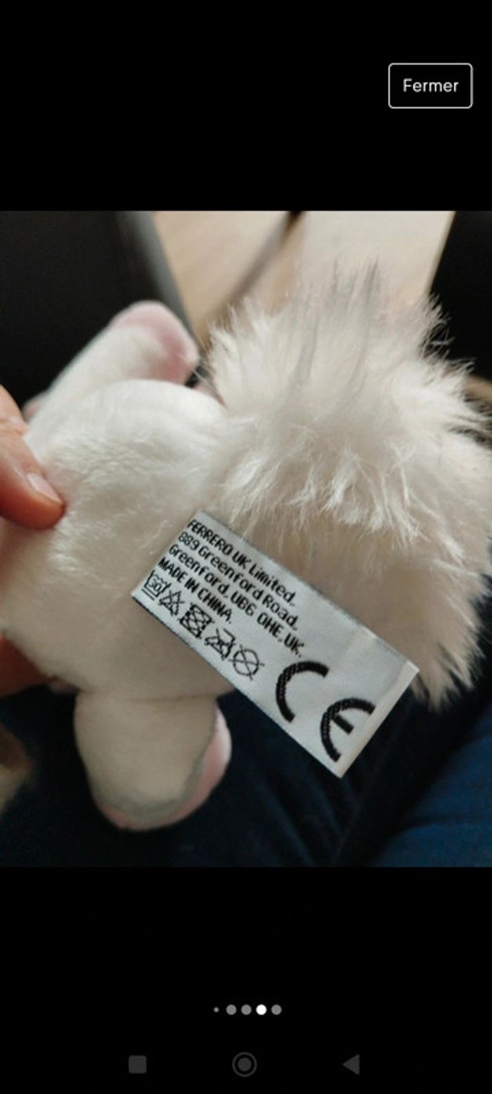 Peluche licorne Kinder rose et blanche - photo numéro 5