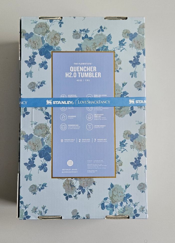 Stanley Quencher 1,2L × LoveShackFancy – Édition Bleue – Neuve - photo numéro 6